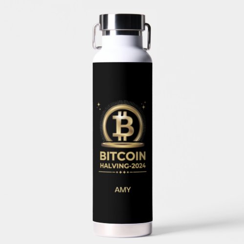 BITCOIN HALVING 2024 Crypto Digital Currency   Water Bottle