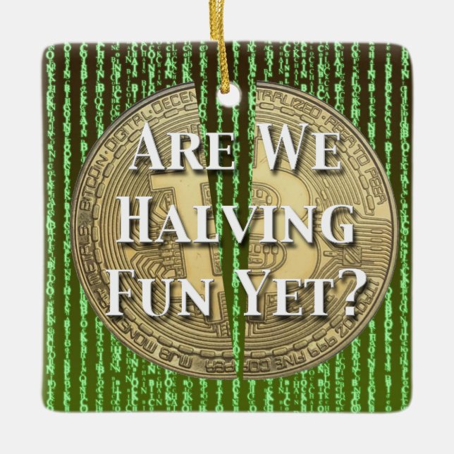 Bitcoin Halving Event Ceramic Ornament (Front)