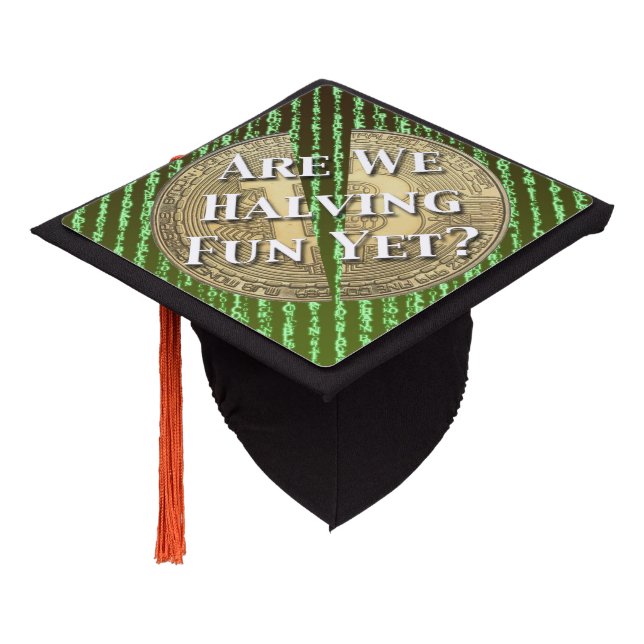 Bitcoin Halving Event Graduation Cap Topper (Angled)