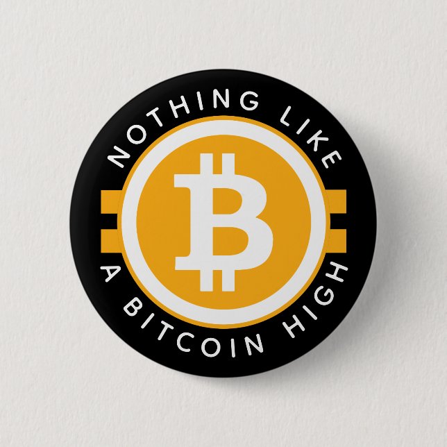 Bitcoin High Pinback Button (Front)