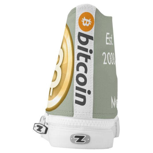 Bitcoin High-Top Sneakers (Left Shoe Back)