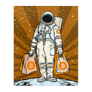 BITCOIN-HODL-Crypto Astronaut Acrylic Print