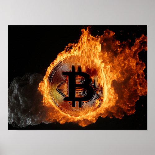 Bitcoin is on fire poster