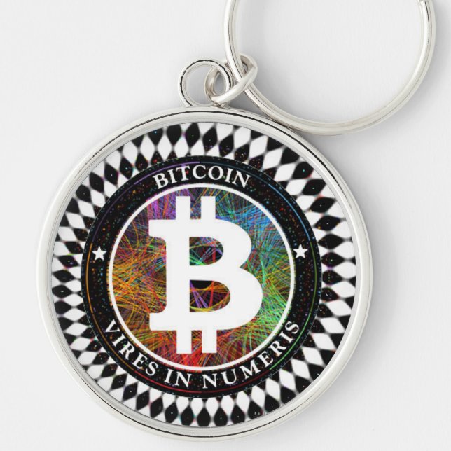 Bitcoin Keychain Cryptocurrency Digital Art (Front)