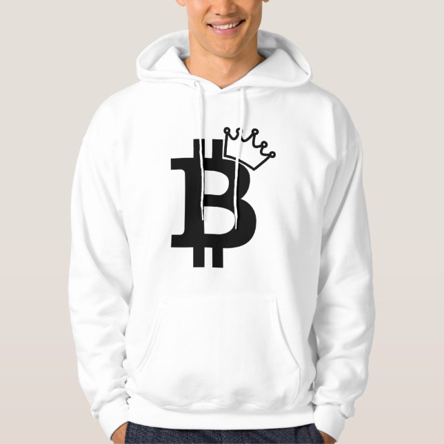 Bitcoin King Black Logo Design Hoodie (Front)