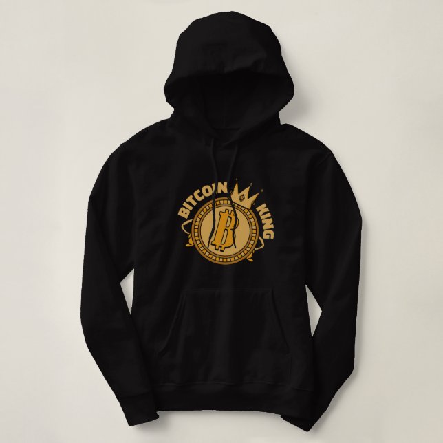 Bitcoin King Cryptocurrency Blockchains Crypto Bit Hoodie (Design Front)