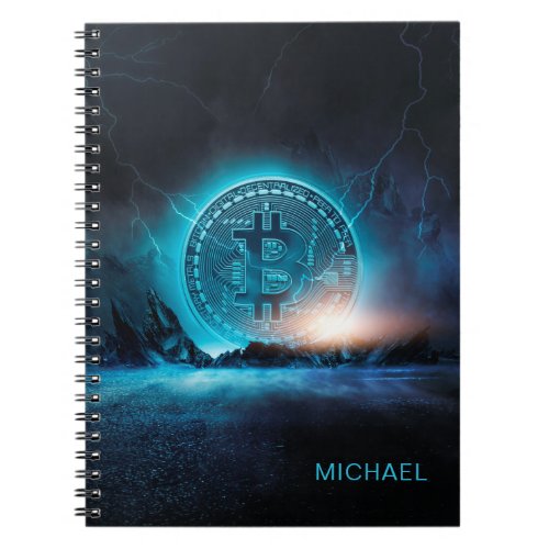 Bitcoin Landing Crypto BTC Personalized Name Notebook