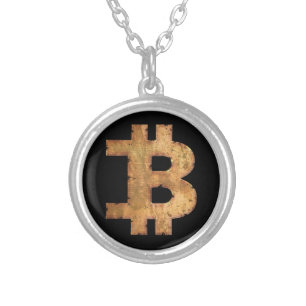 BITCOIN LETTER B VINTAGE CRYPTOCURRENCY GIFT SILVER PLATED NECKLACE