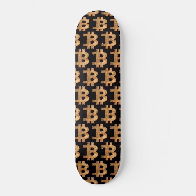 BITCOIN LETTER B VINTAGE CRYPTOCURRENCY   SKATEBOARD (Front)
