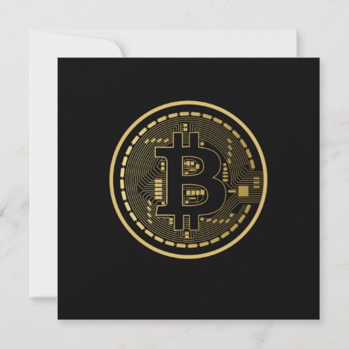 Bitcoin Logo BTC Crypto Mining Cryptocurrency Gift Invitation