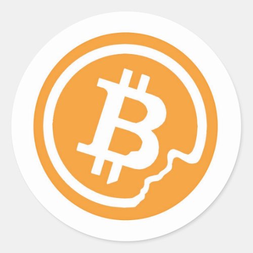 Bitcoin logo classic round sticker