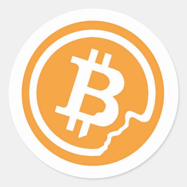 Bitcoin logo classic round sticker (Front)