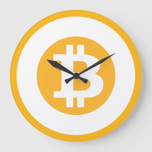 Bitcoin Logo Classic Style 1 Large Clock
