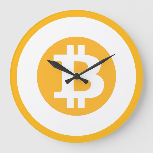 Bitcoin Logo Classic Style 1 Large Clock (Front)