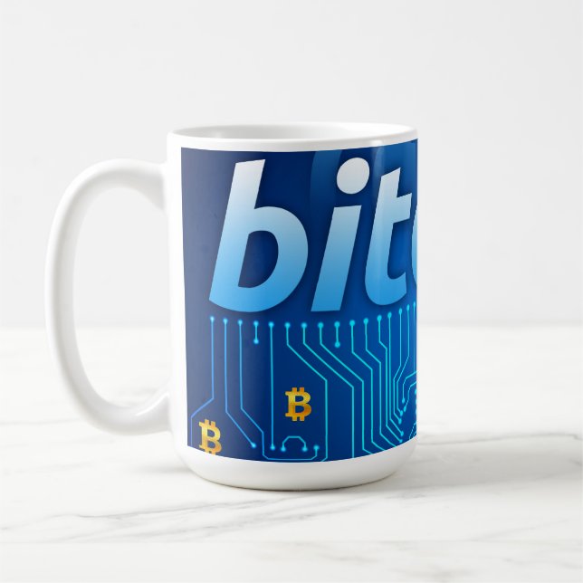Bitcoin logo coffee mug (Left)