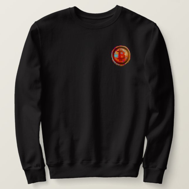 Bitcoin Logo ; Colorful Art  Sweatshirt (Design Front)