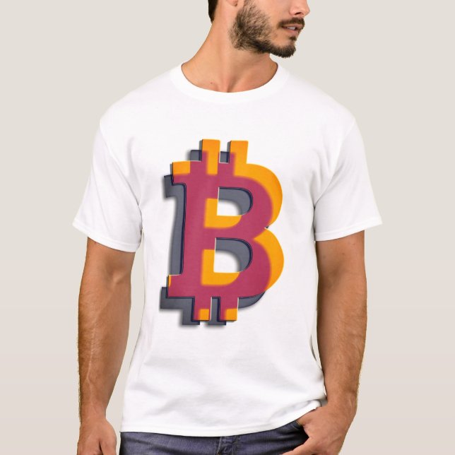 Bitcoin logo cryptocurrency art T-Shirt (Front)