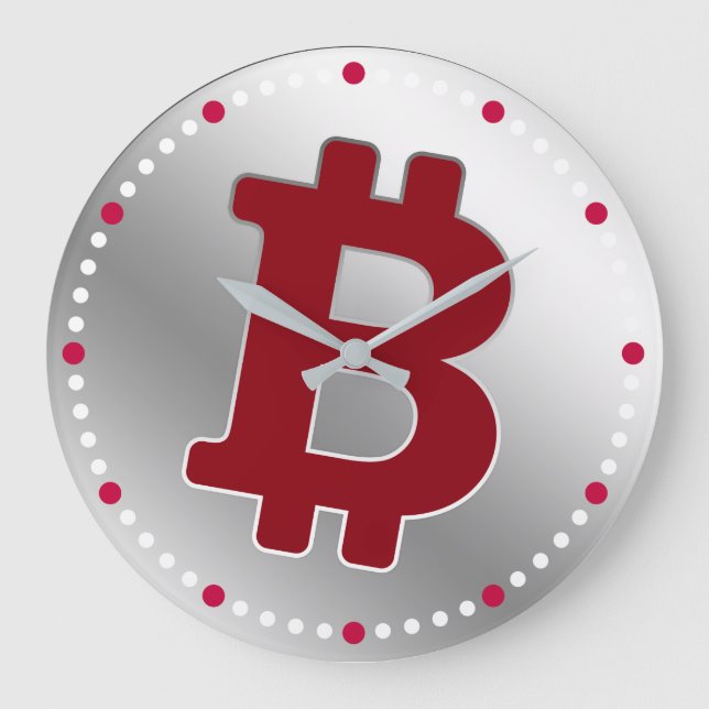 Bitcoin logo graphics business, office wall large clock (Front)