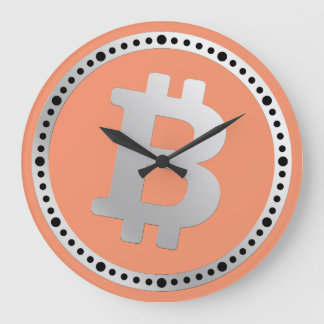 Bitcoin logo graphics business, office wall large clock