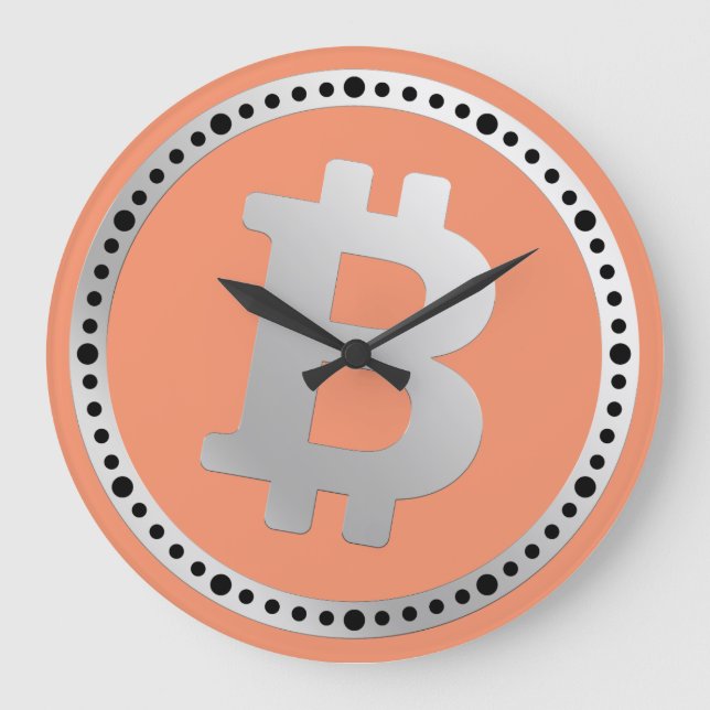 Bitcoin logo graphics business, office wall large clock (Front)