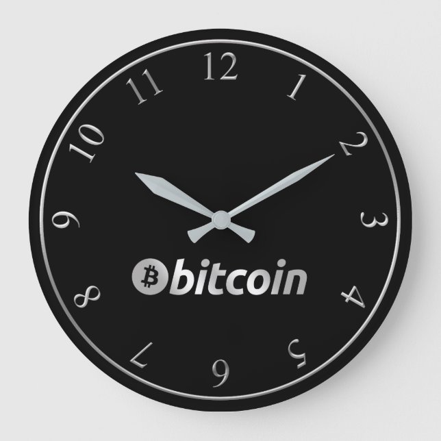 Bitcoin logo graphics business, office wall large clock (Front)