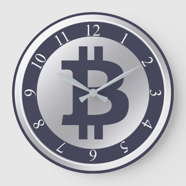 Bitcoin logo graphics business, office wall large clock (Front)