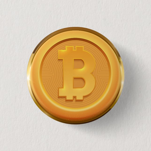 Bitcoin Logo HODL BTC Crypto Cryptocurrency Keycha Button (Front)