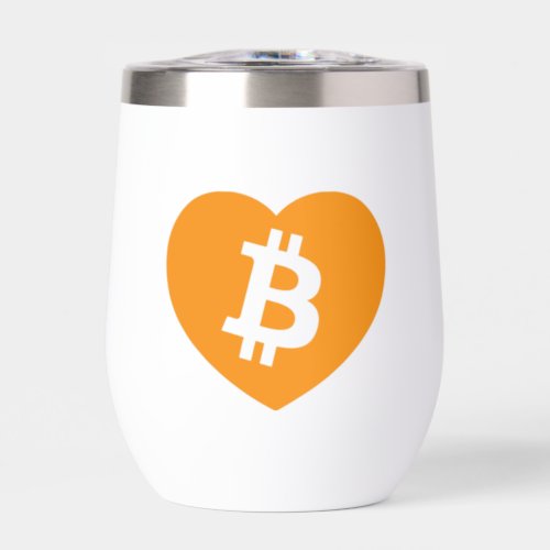 Bitcoin Logo in Heart Thermal Tumbler 