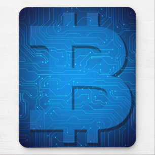 Bitcoin logo mouse pad