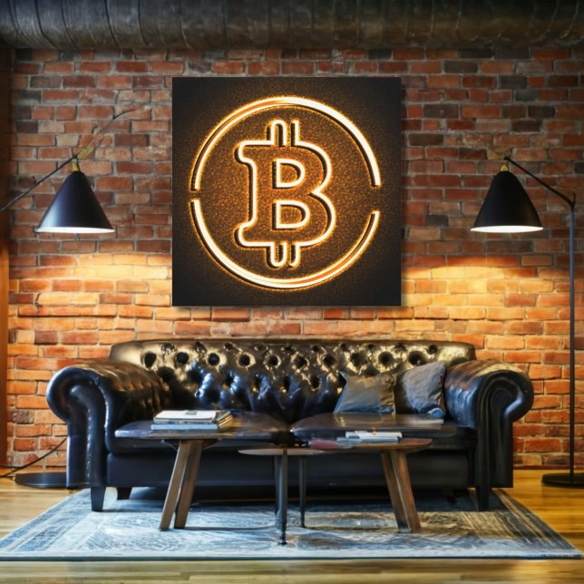 BITCOIN LOGO on canvas office decor crypto art (Creator Uploaded)