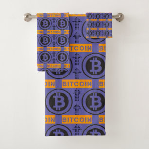 Bitcoin Logo Pattern Bath Towel Set