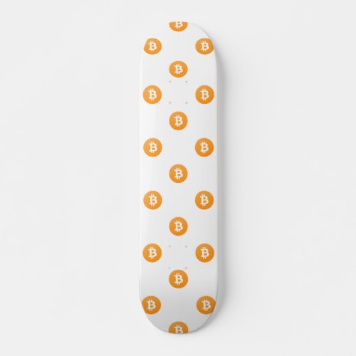 Bitcoin Logo Pattern Skateboard Deck