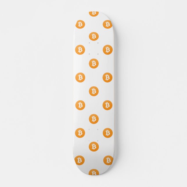 Bitcoin Logo Pattern Skateboard Deck (Front)