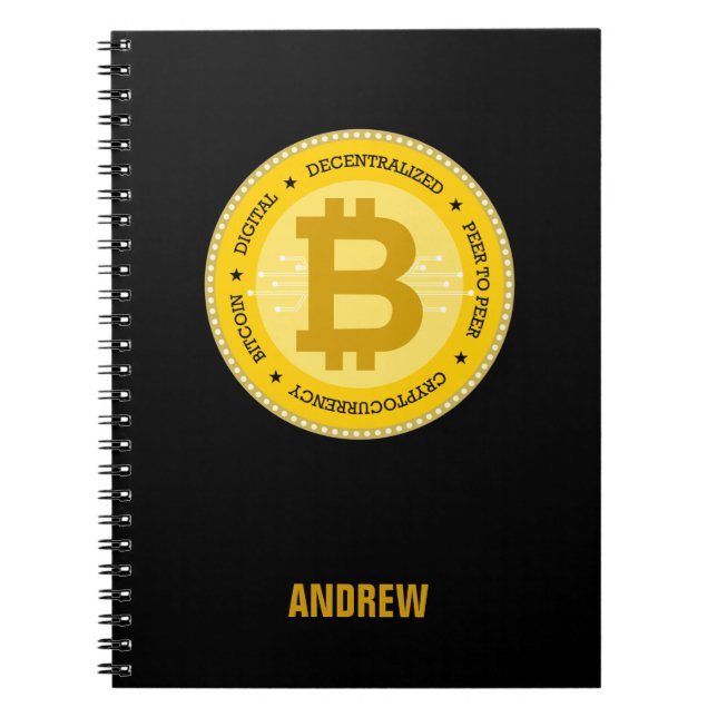 Bitcoin Logo Personalized Add you Name Notebook (Front)