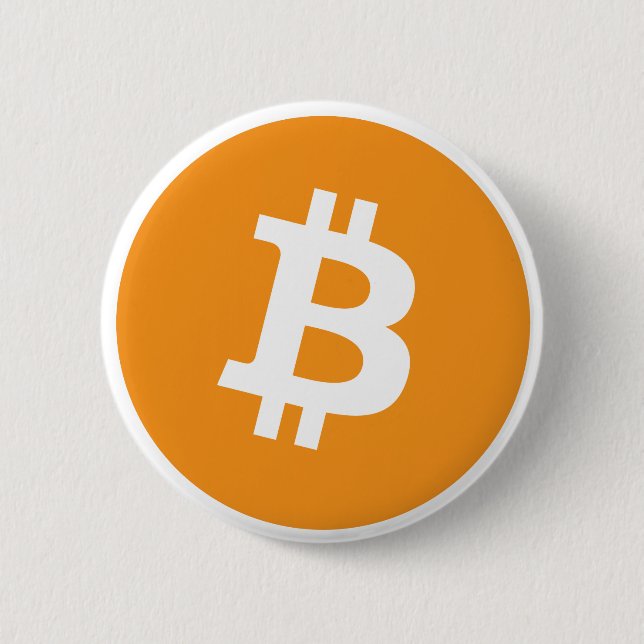 Bitcoin logo pinback button (Front)