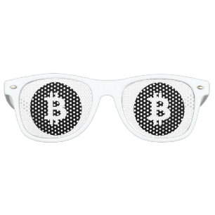 Bitcoin Logo Symbol Black Retro Sunglasses