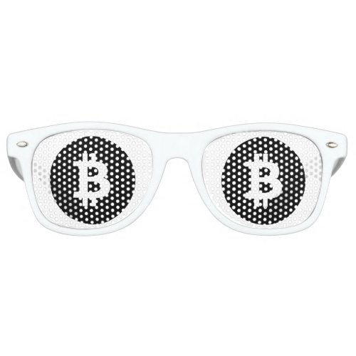 Bitcoin Logo Symbol Black Retro Sunglasses