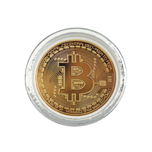Bitcoin Logo Symbol Cryptocurrency Crypto Ring (Front)