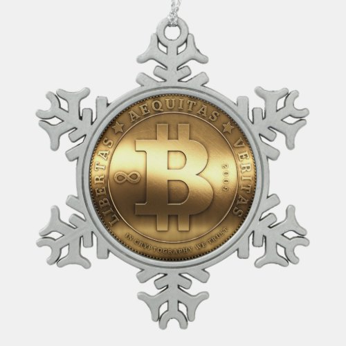 Bitcoin Logo Symbol Gold Crypto Christmas Ornament