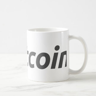 Bitcoin logo + text coffee mug
