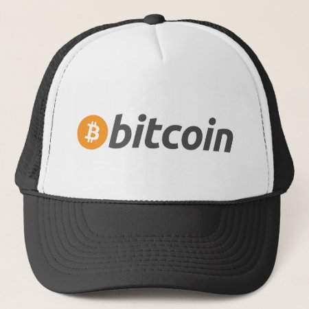 Bitcoin Logo   Text Trucker Hat