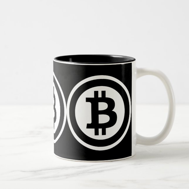 Bitcoin logo Two-Tone coffee mug (Right)