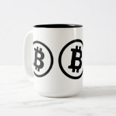 Bitcoin logo Two-Tone coffee mug (Front Left)
