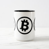 Bitcoin logo Two-Tone coffee mug (Center)