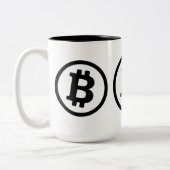 Bitcoin logo Two-Tone coffee mug (Left)