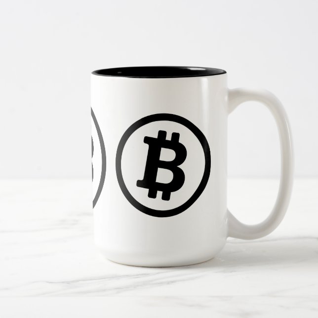 Bitcoin logo Two-Tone coffee mug (Right)