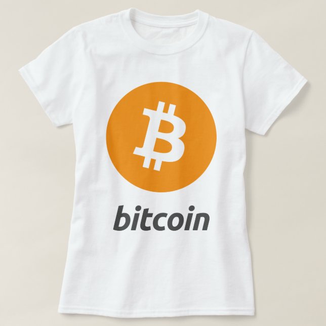 Bitcoin logo with text T-Shirt (Design Front)