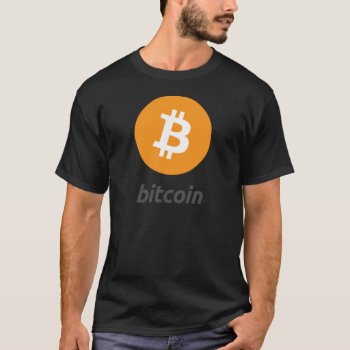 Bitcoin Logo With Text T-shirt by myshopz at Zazzle