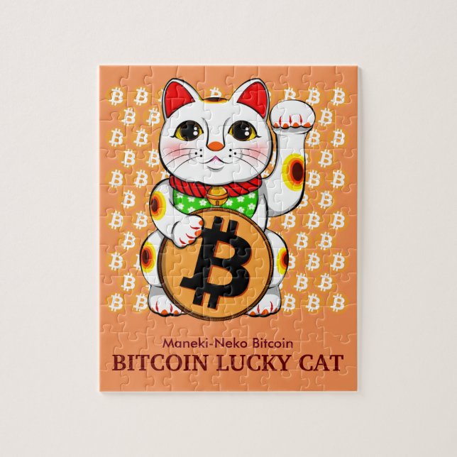 Bitcoin Maneki Neko Lucky Cat Puzzle 02 (Vertical)