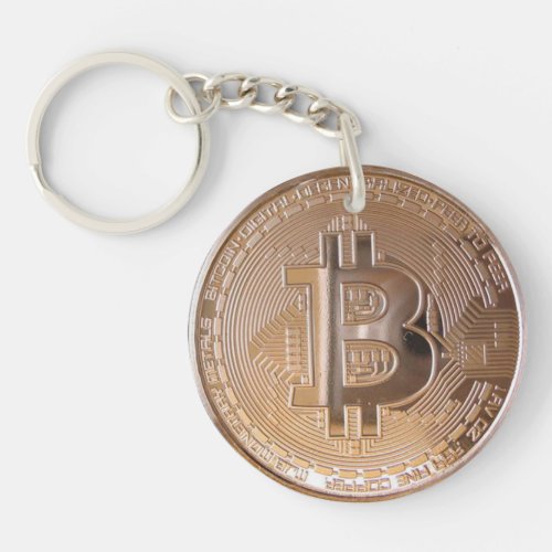 Bitcoin metallic made   of copper M1 Keychain